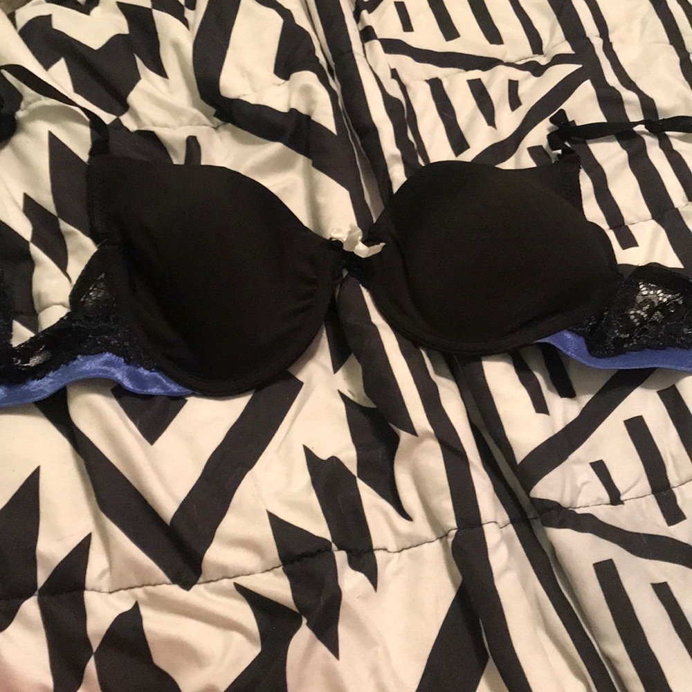 Blue and Black Bra
